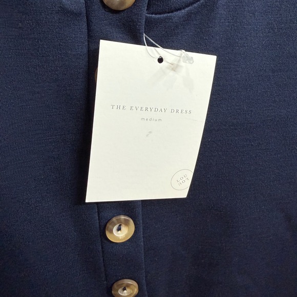 Lou Lou and Co The Everyday Dress Sz M Maternity Nursing Navy Blue Comfy Casual - Picture 5 of 8